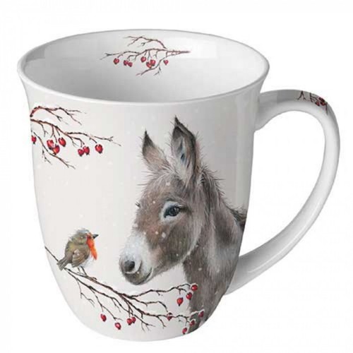 Tasse esel und rotkehlchen - tasse,