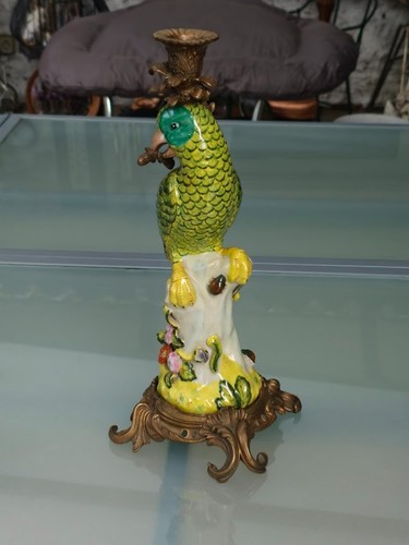 Bronze porzellan tischleuchter - porzellan,
