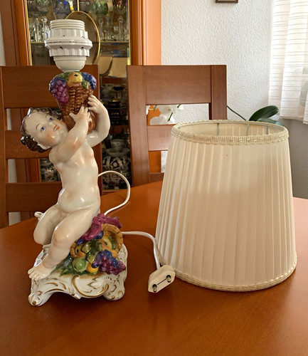Porzellan tischlampe putto mit - tischlampe,