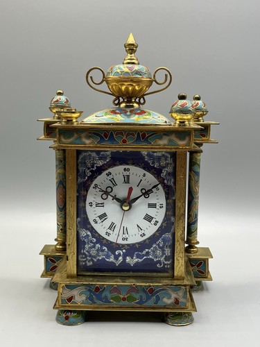 Cloisonne tischuhr mechanisch - cloisonne,