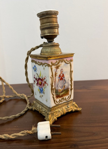 Tischlampe porzellan bronze - tischlampe,