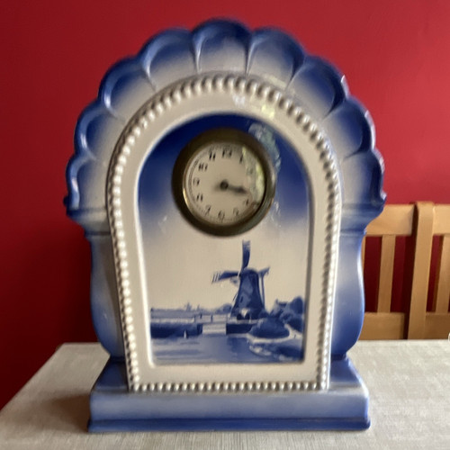 Porzellan tischuhr blau - tischuhr, blau/weiß