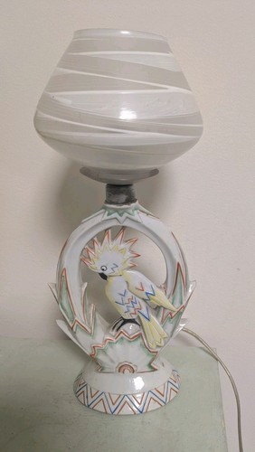 Art deko tischlampe kakadu - art,